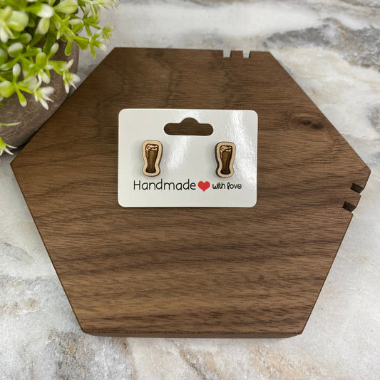 Wooden Stud Earrings - Mug #2